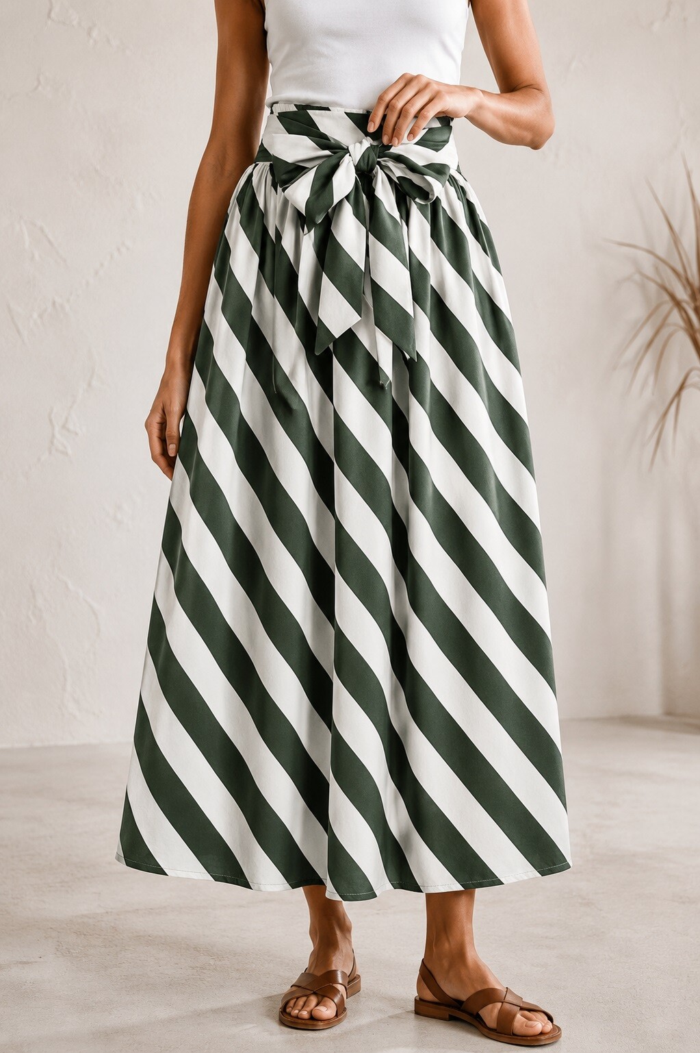 Wholesaler Audrey - Boho Chic Striped Long Skirt 100% Cotton