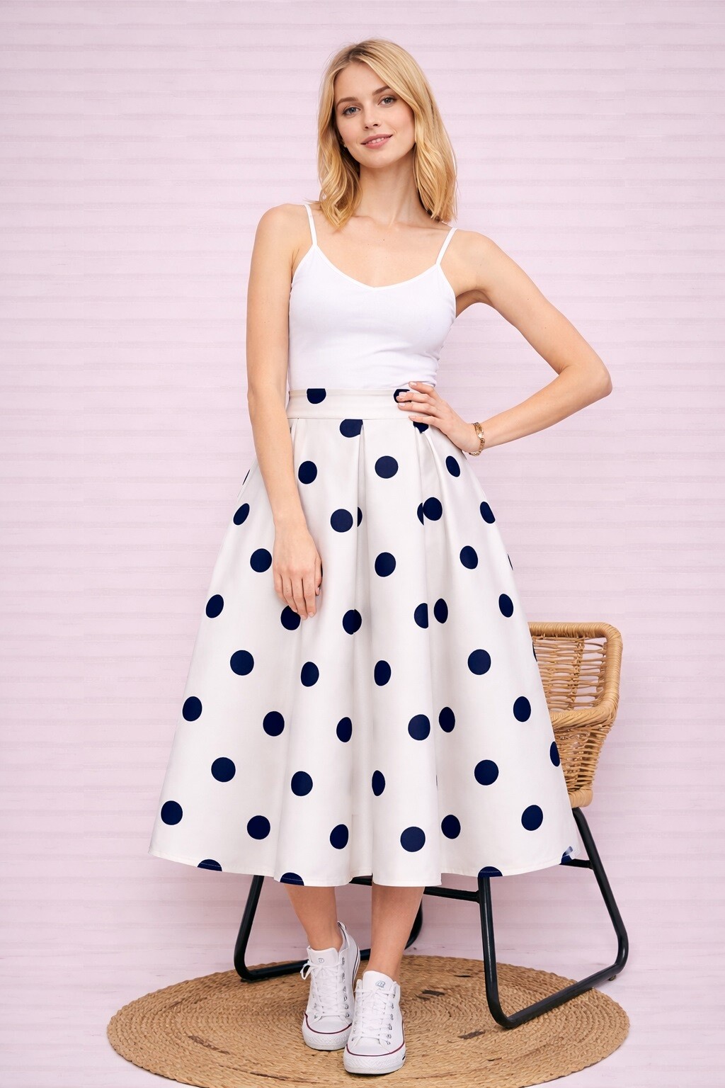Mayorista Audrey - Falda midi de lunares – Talla única 3154-106