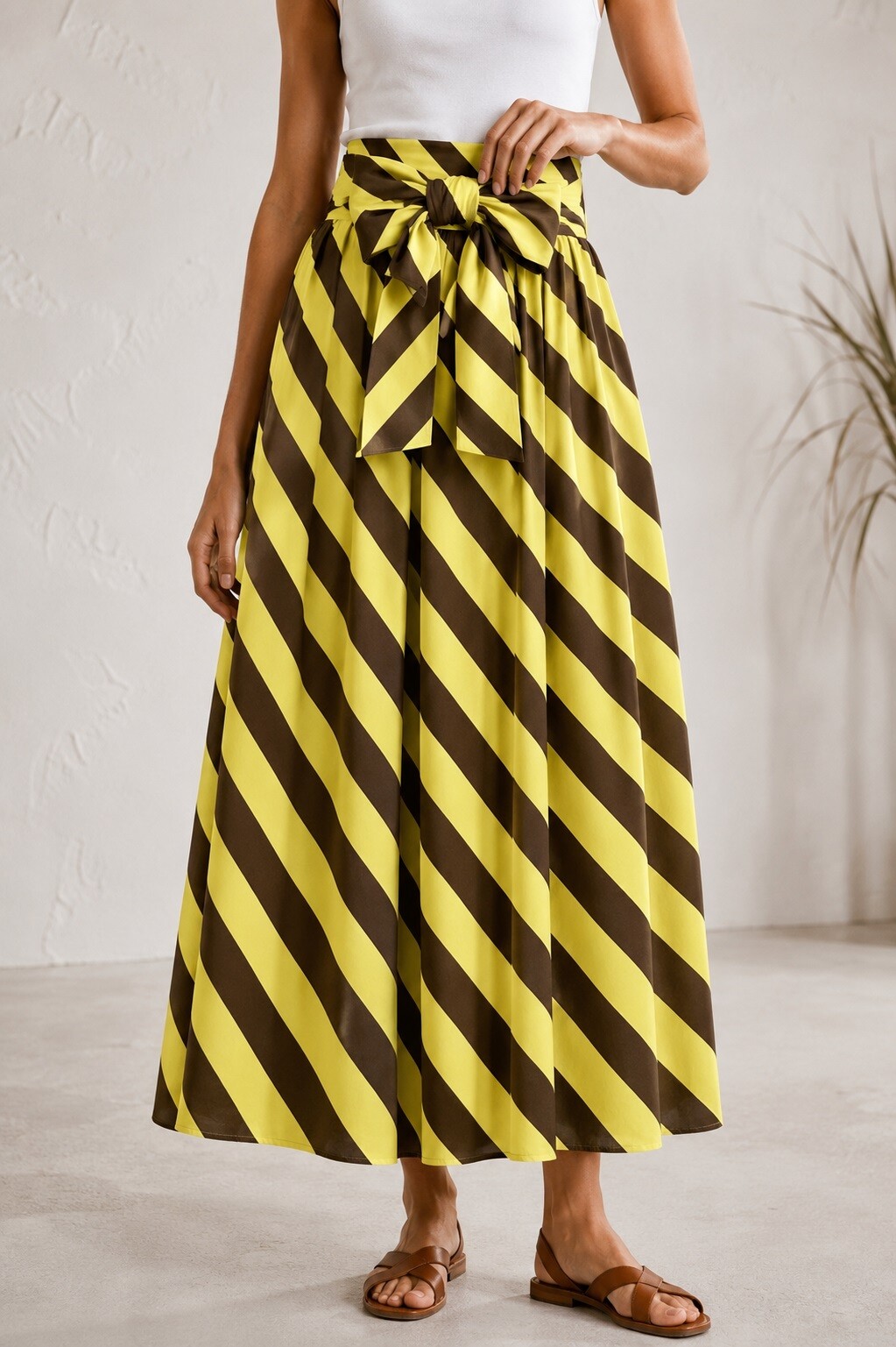 Wholesaler Audrey - Bohemian Chic Striped Long Skirt 100% Cotton