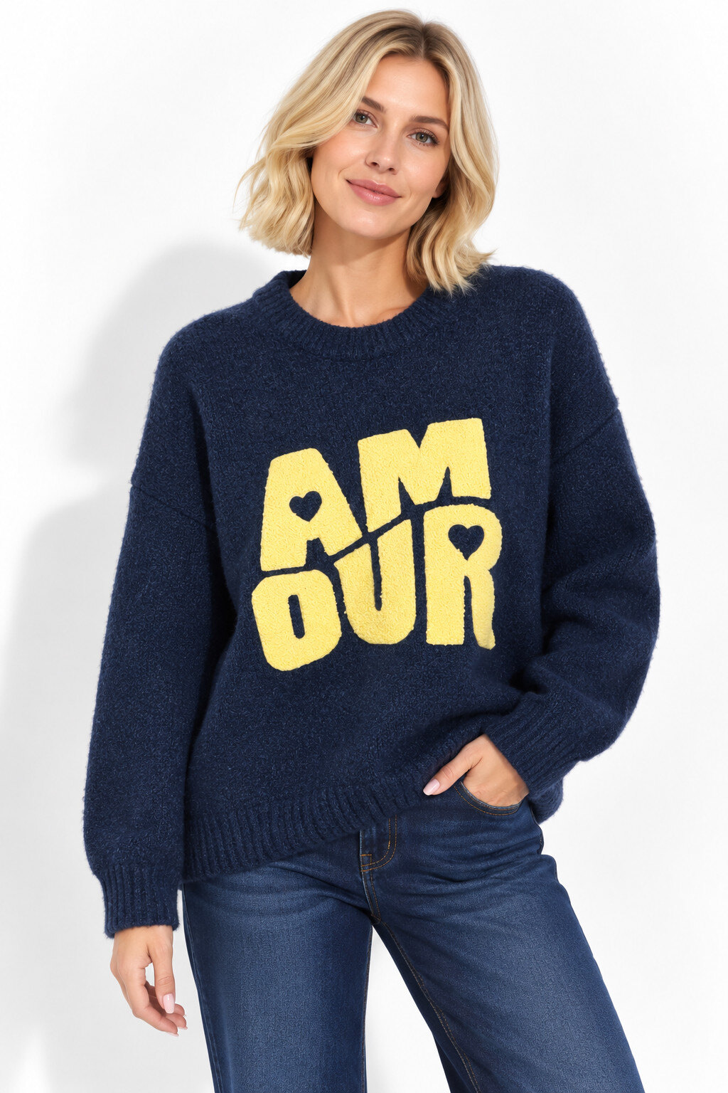 Großhändler Audrey - Damenpullover AMOUR aus weichem Strick