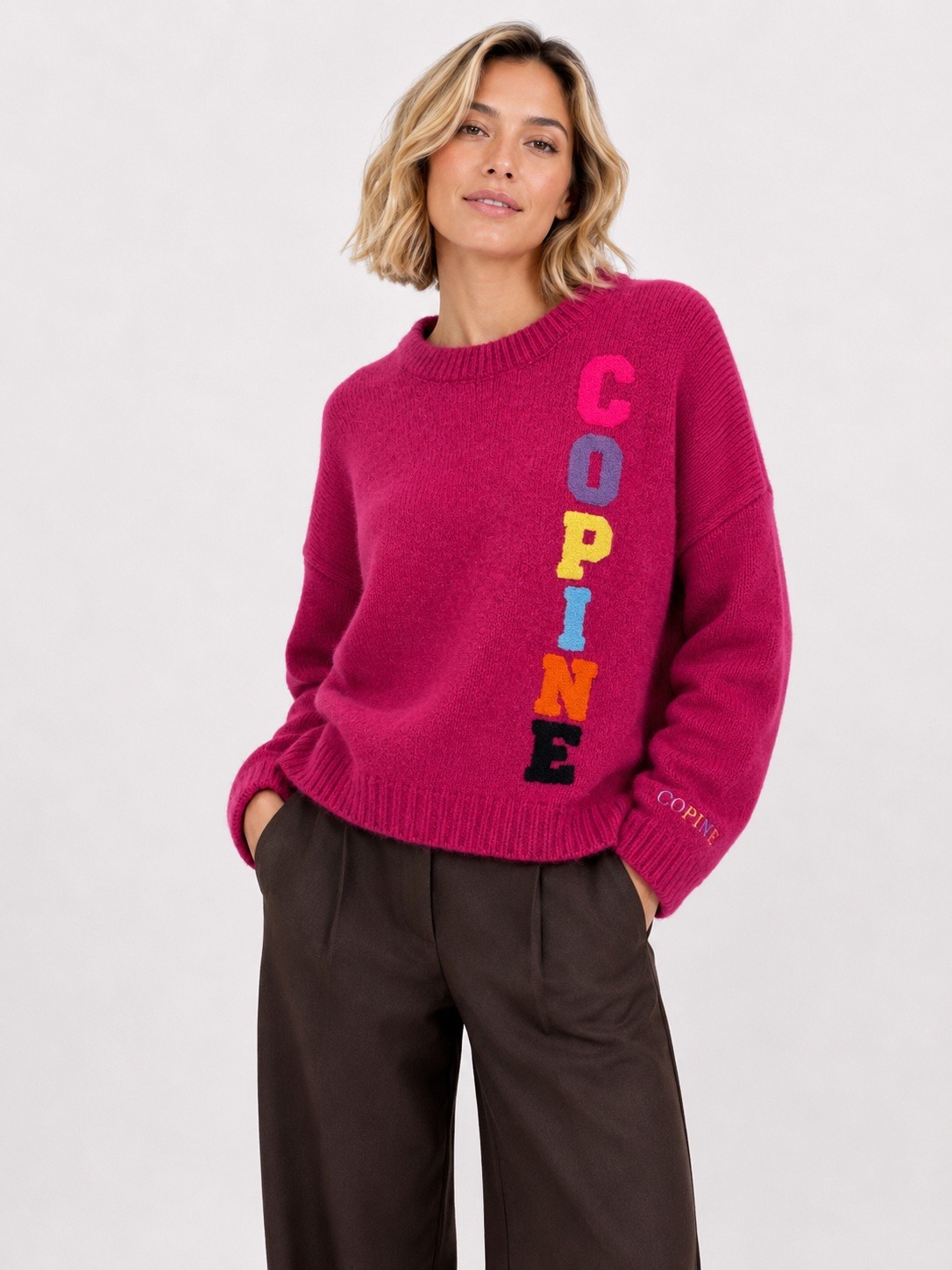 Grossiste Audrey - Pull Maille COPINE – Broderie Colorée