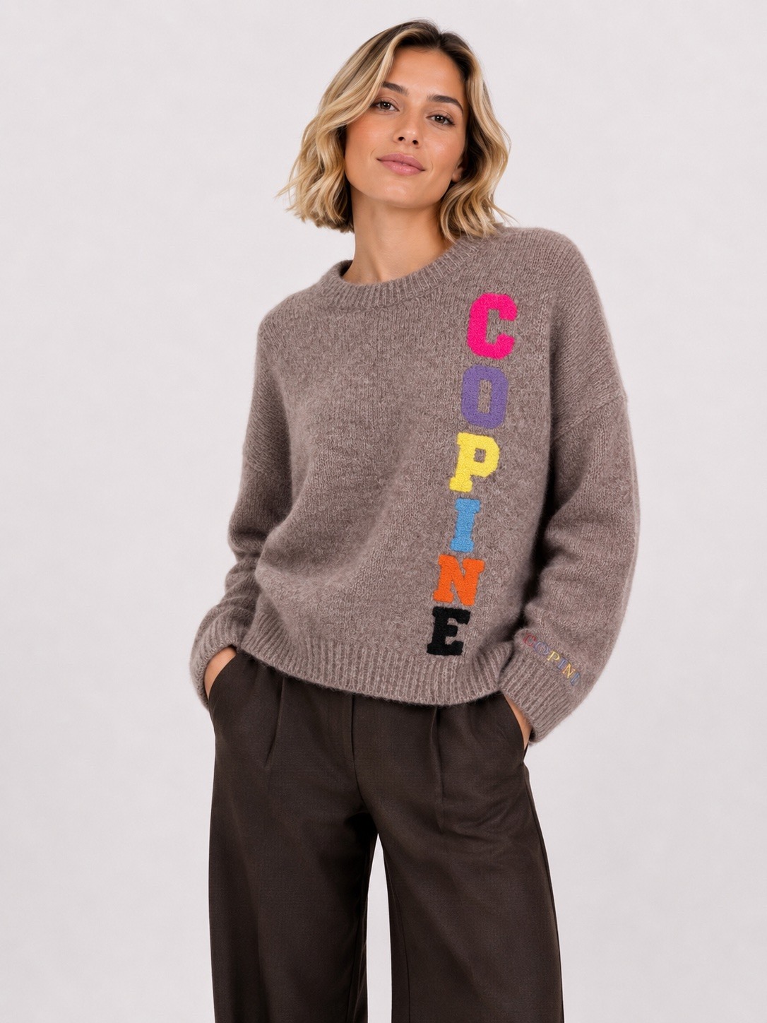 Grossiste Audrey - Pull Maille COPINE – Broderie Colorée