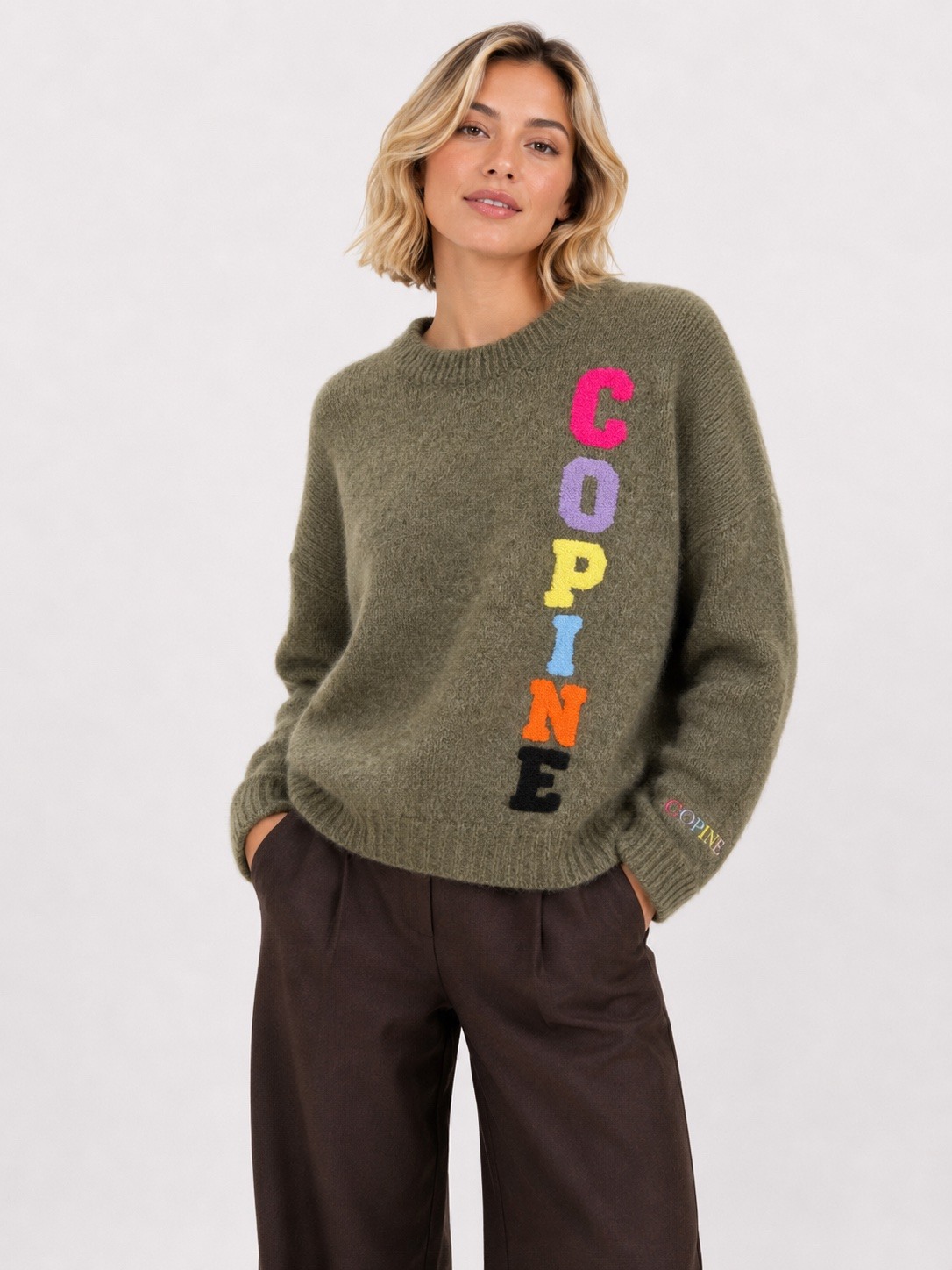 Grossiste Audrey - Pull Maille COPINE – Broderie Colorée