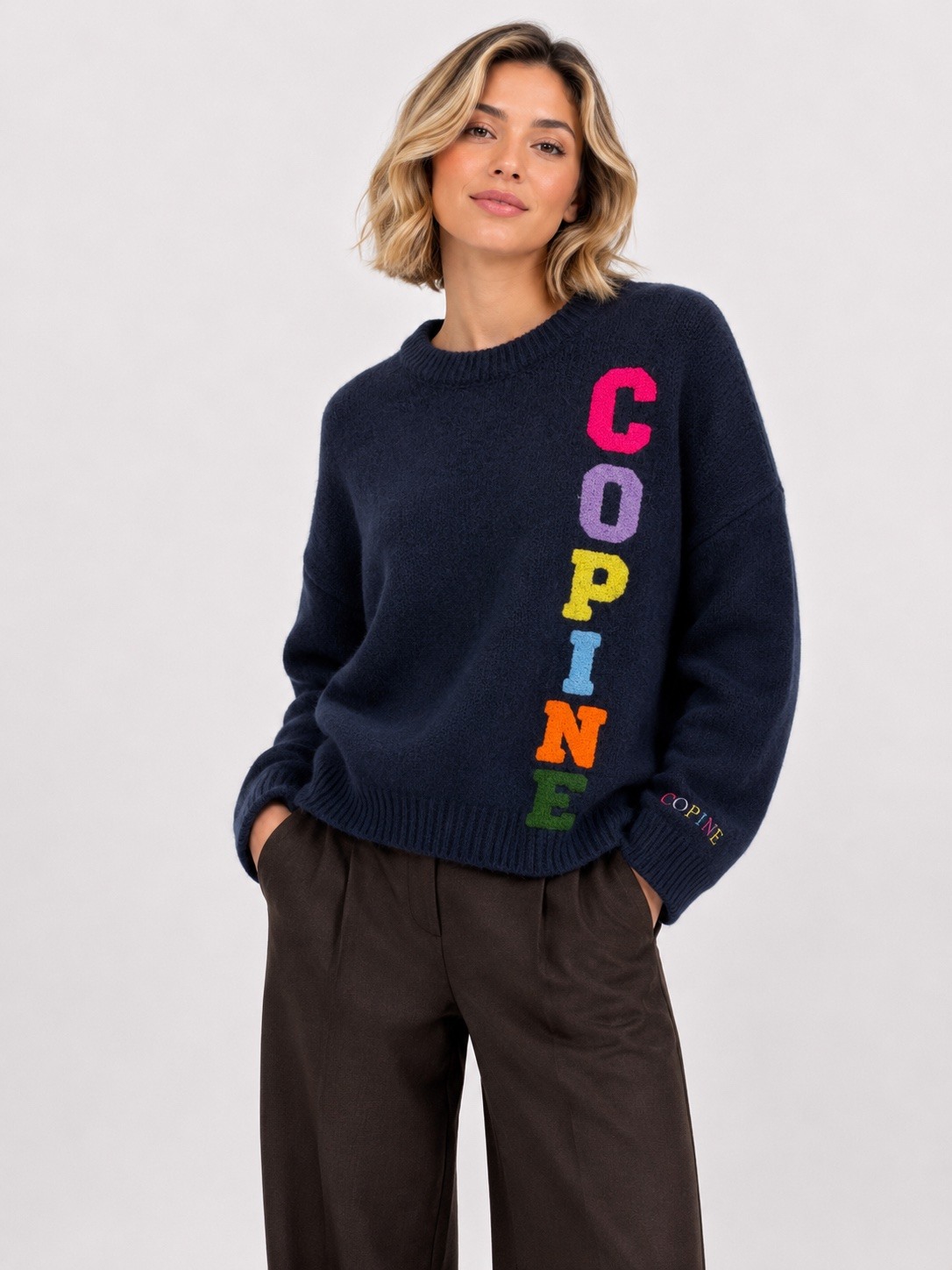 Grossiste Audrey - Pull Maille COPINE – Broderie Colorée