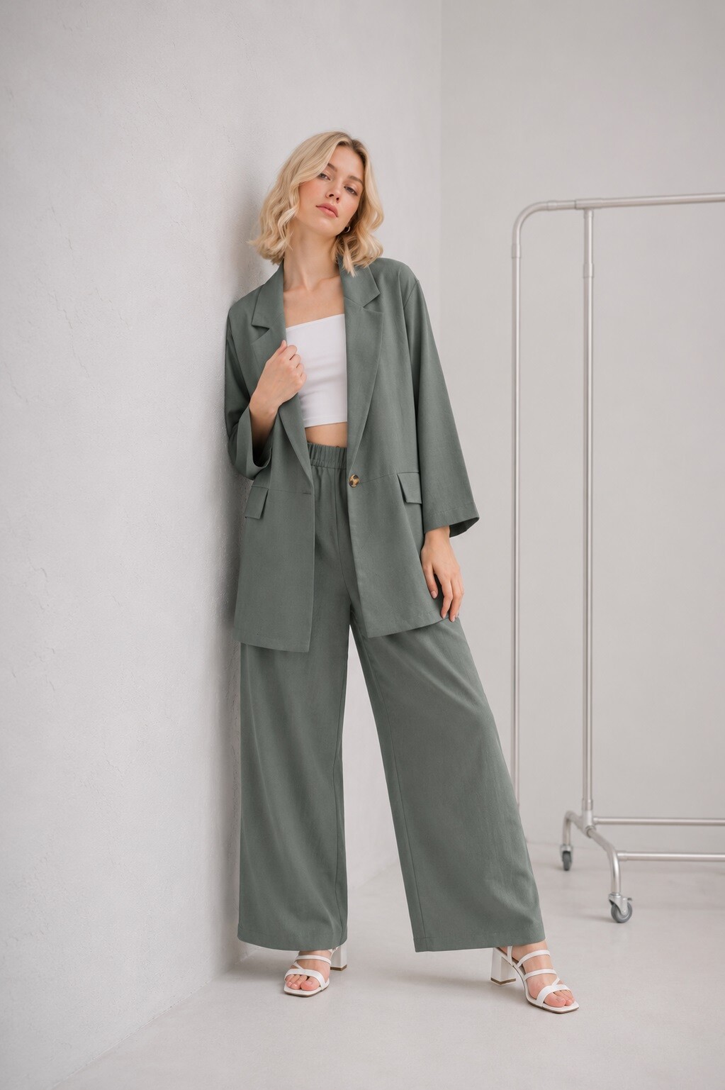Grossista Audrey - ✨Giacca Oversize in Lino e Viscosa – Eleganza Naturale