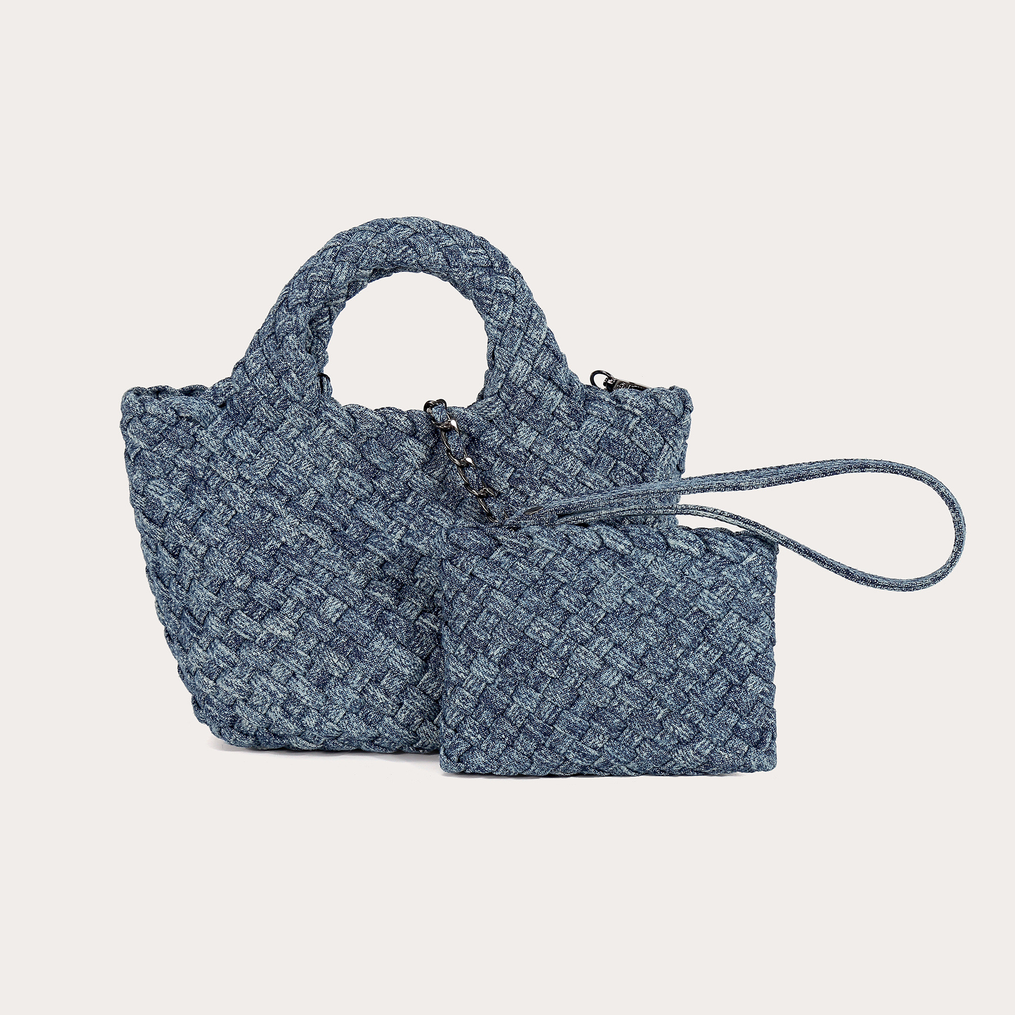 Wholesaler Auren - Handbag / Crossbody bag in braided cotton jeans