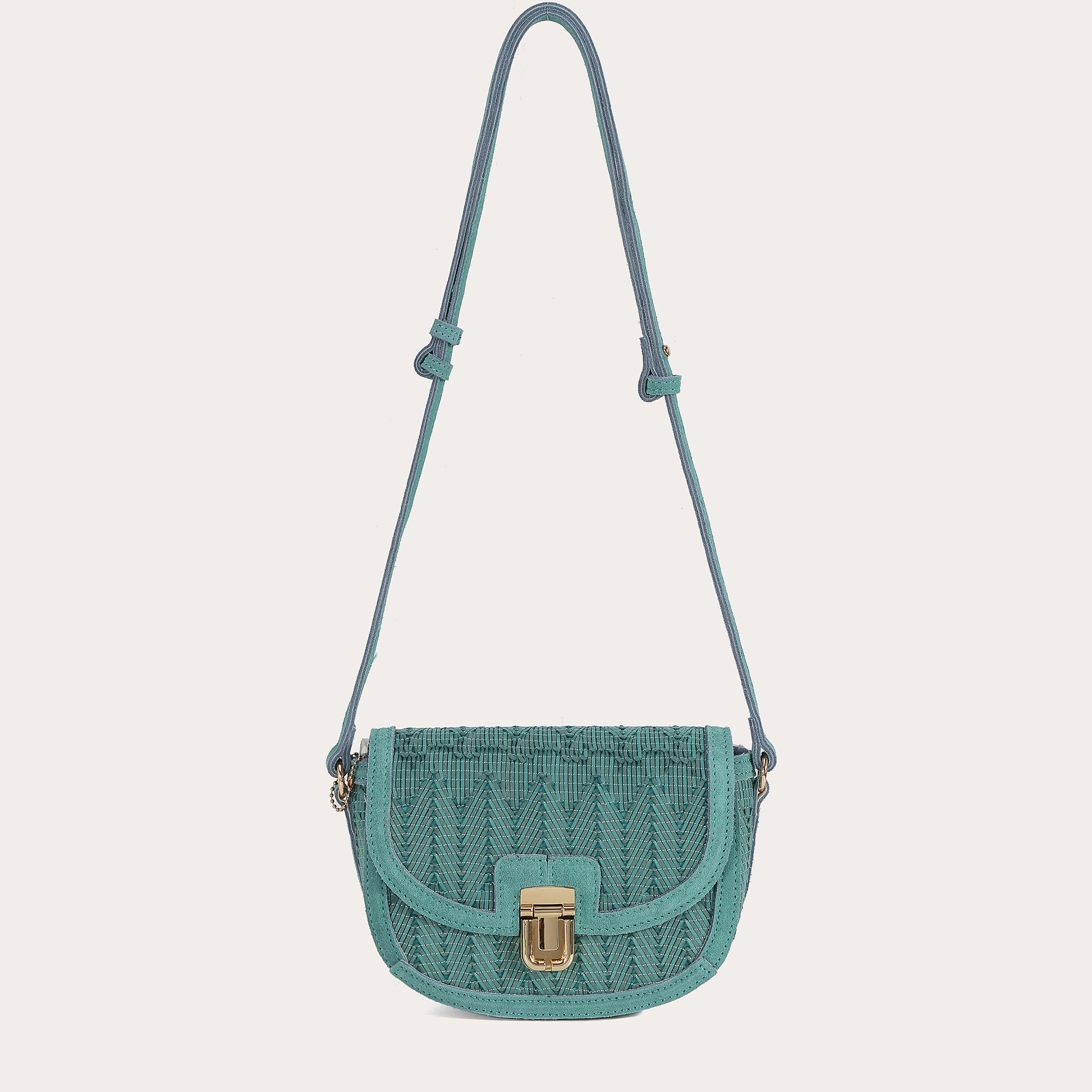 Wholesaler Auren - Crossbody bag in split leather with polyester trim