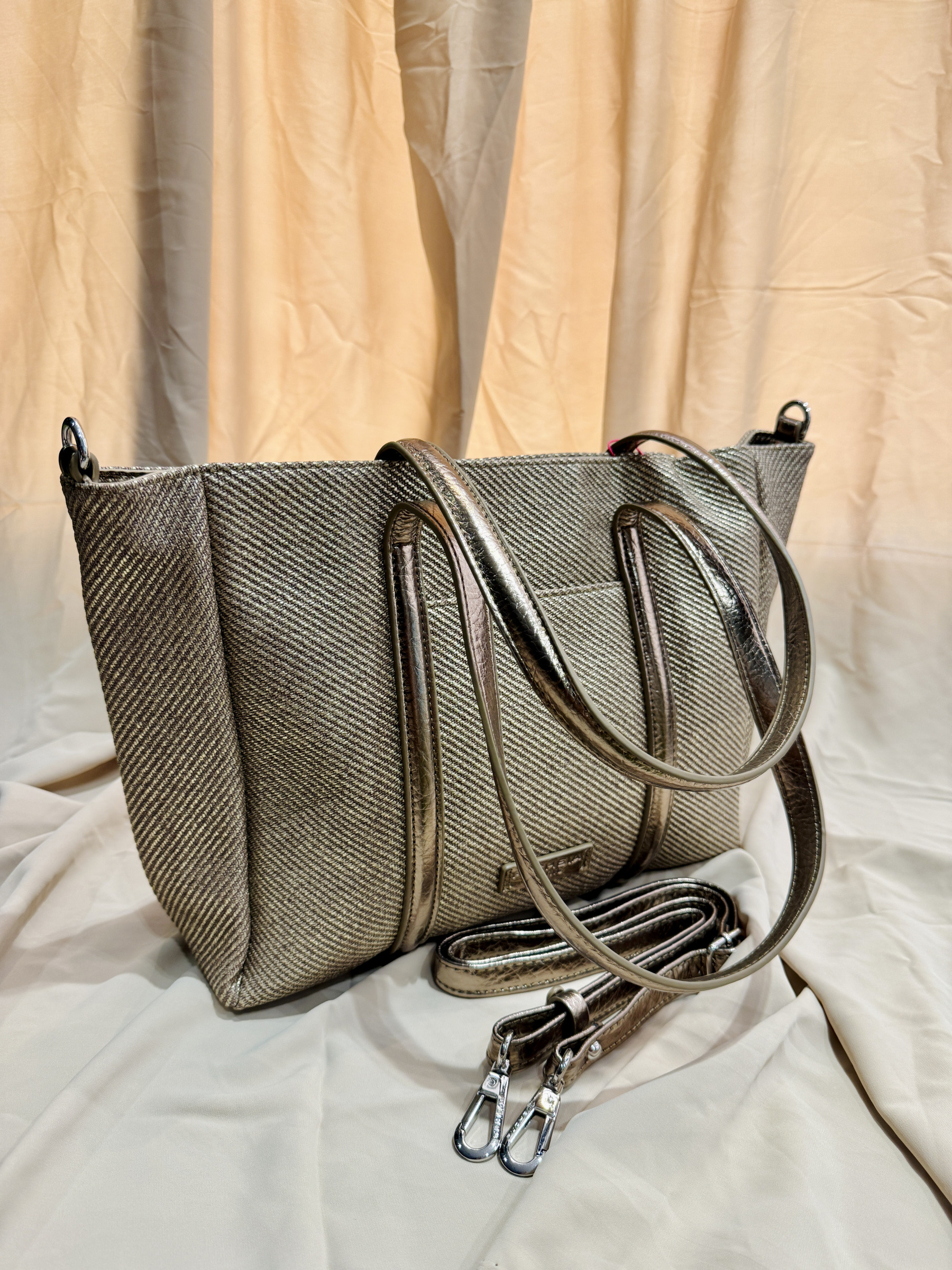 Großhändler Auren - Polyester-Schultertasche mit synthetischem Besatz F9227-5