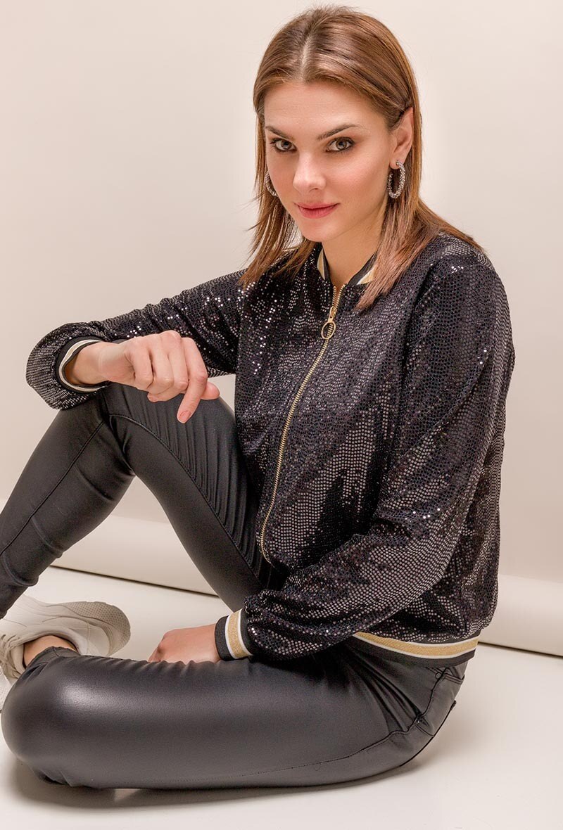 Wholesaler Axange - Shiny sequin bomber jacket