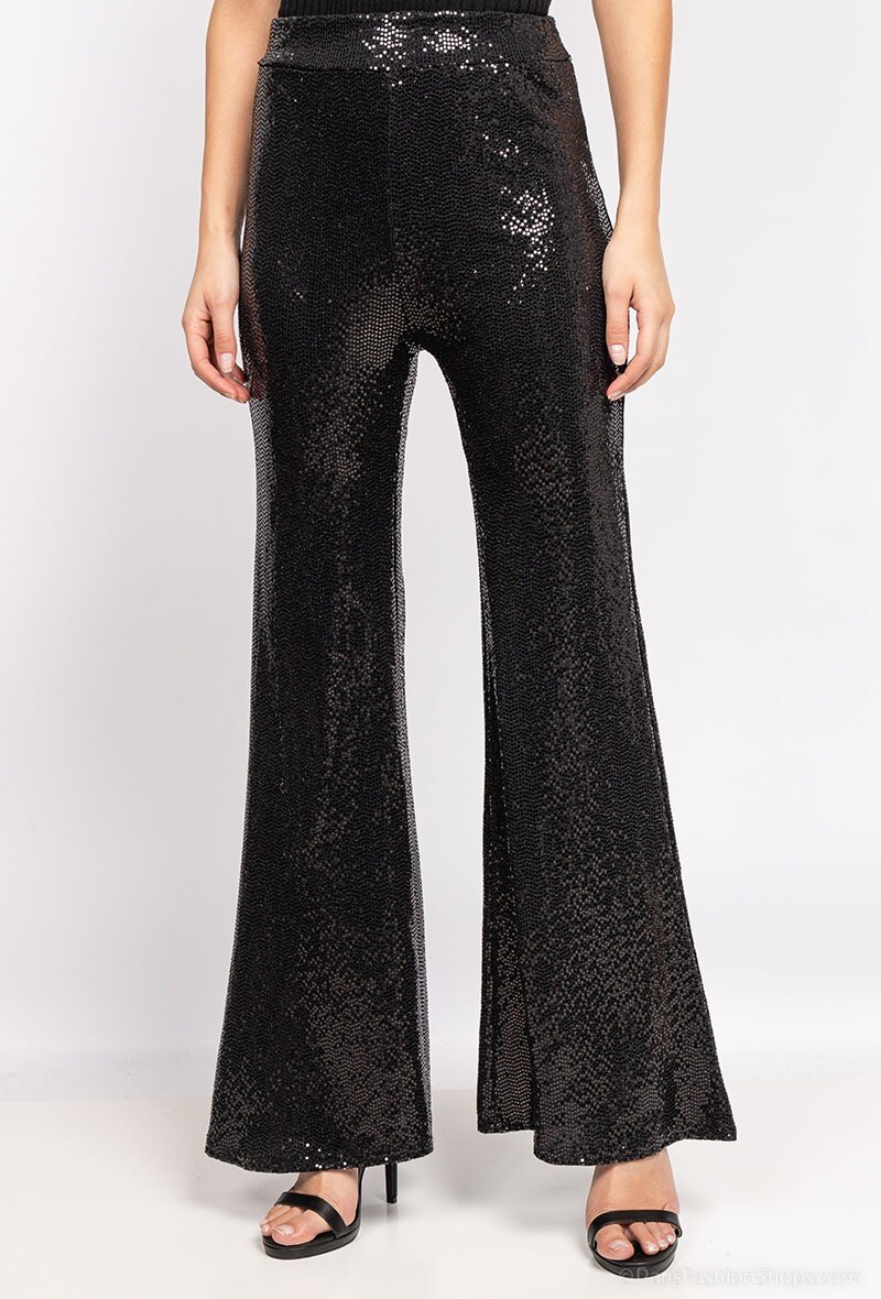 Wholesaler Axange - Sequin flared slim-leg pants