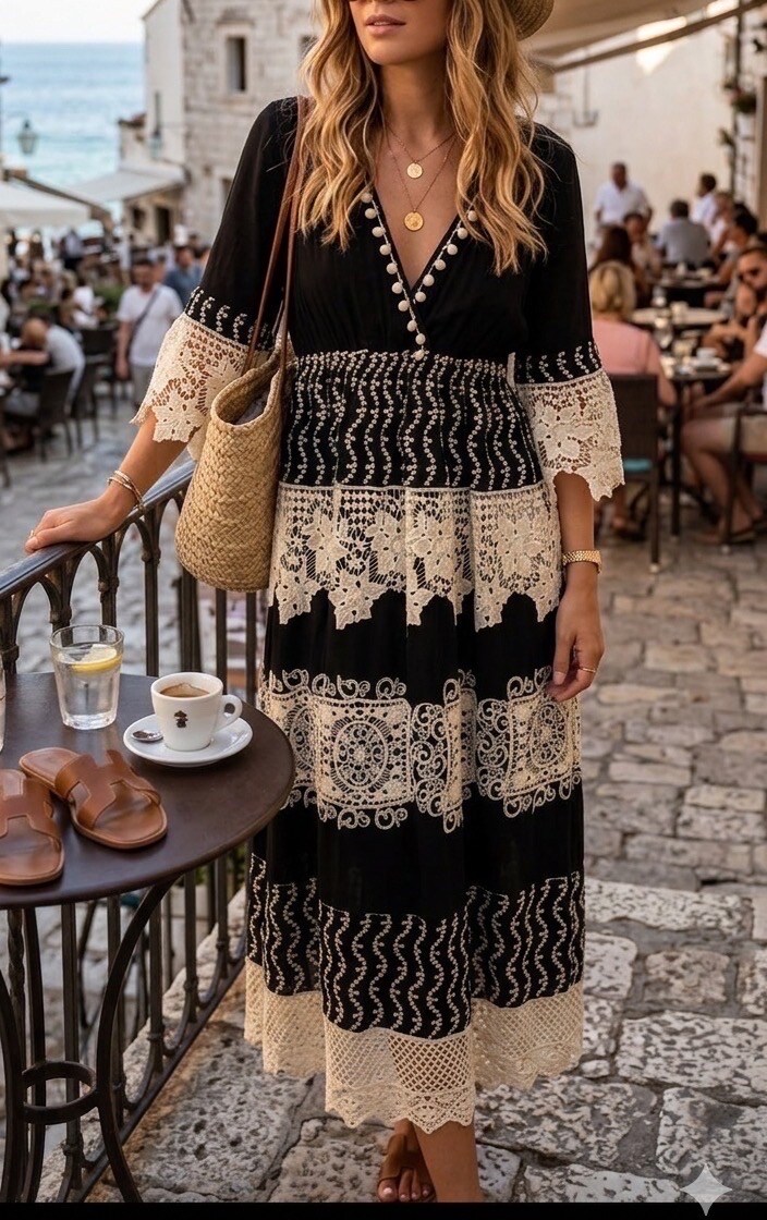 Großhändler Azaka II - Langes Spitzenkleid