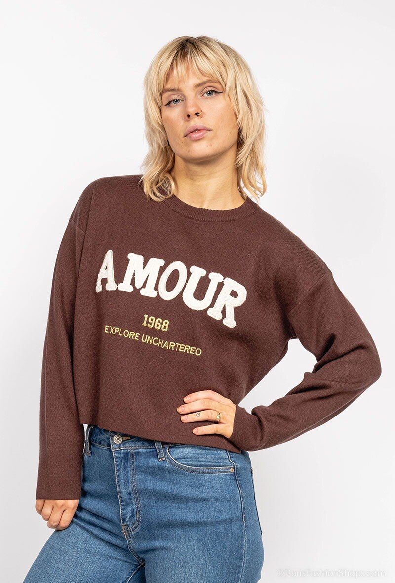 Grossiste Azaka II - Pull en maille à inscription