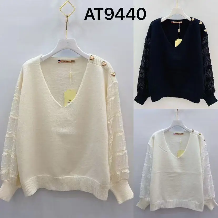 Pull féminin léger, idéal pour le printemps, en polyamide et viscose, fabriqué en Chine.