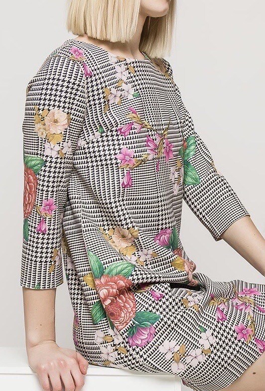 Großhändler Azaka II - Wildlederkleid mit Blumenmuster