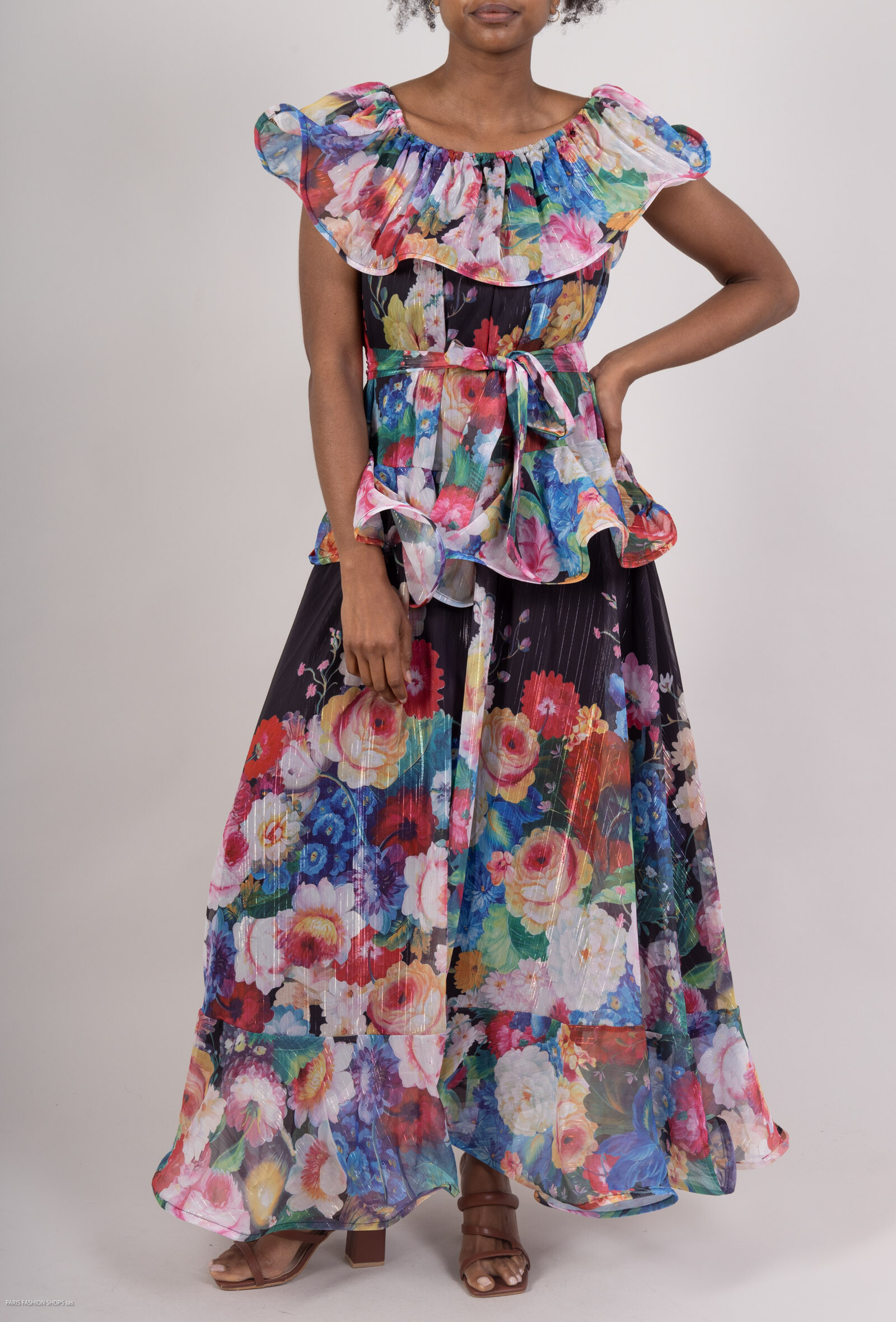 Light dress in 100% viscose, ideal for summer, made in China, Spring/Summer 2025 collection