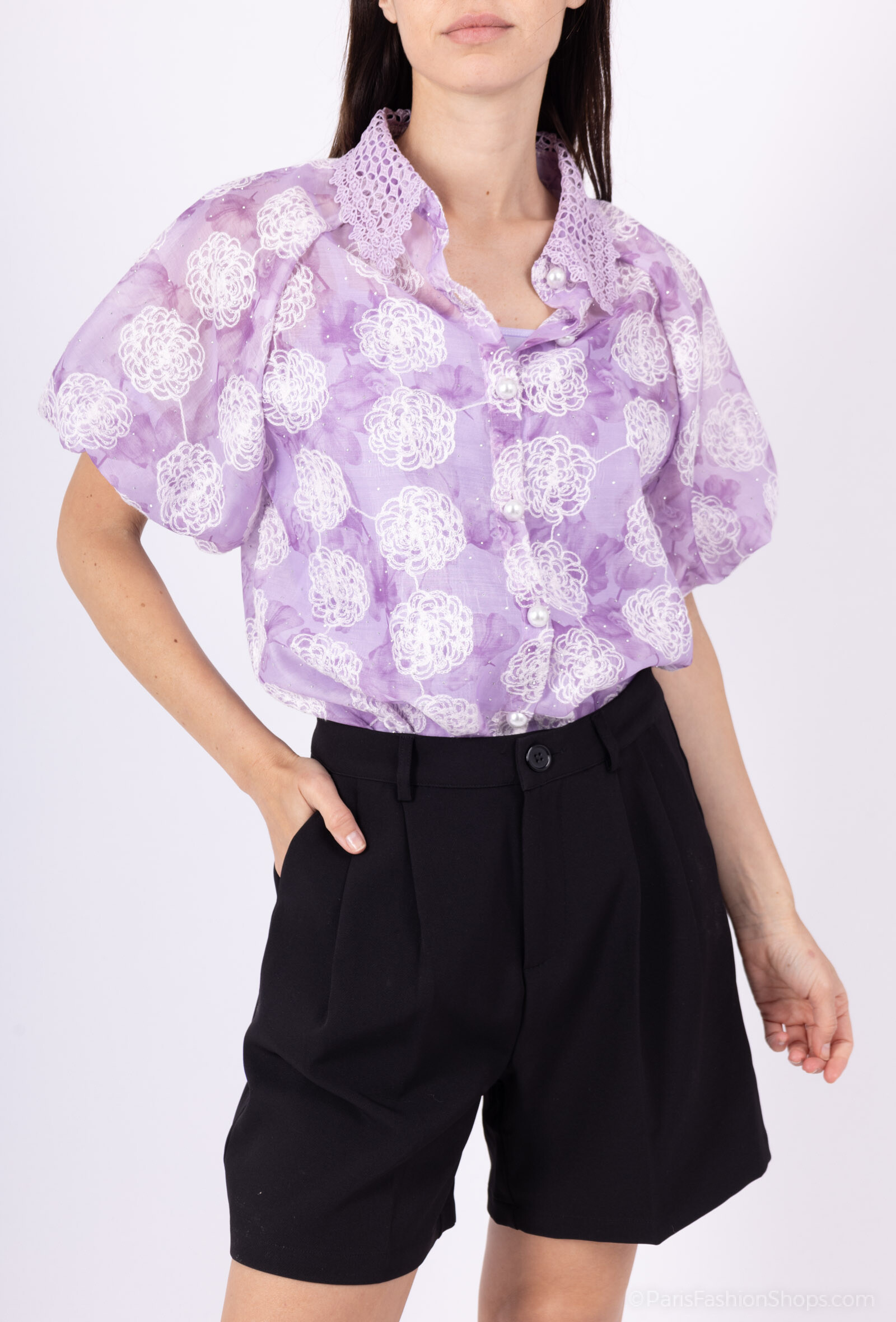 Top féminin en polyester, léger pour l'été, fabriqué en Chine - Collection Printemps/Été 2025, parfait pour les beaux jours.