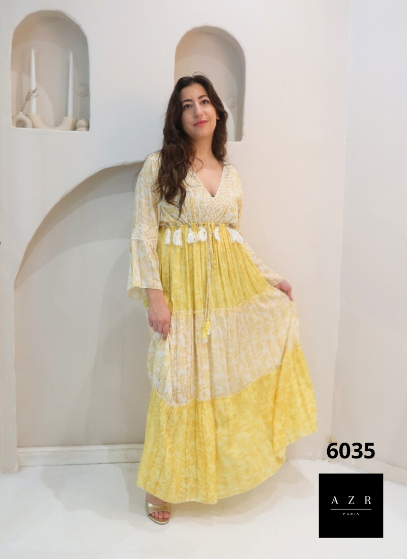 Wholesaler AZR PARIS - Bohemian Long Dress 'Ranch Garden'