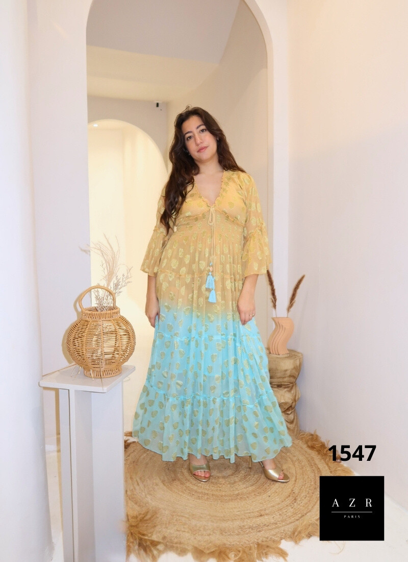 Wholesaler AZR PARIS - Bohemian Long Dress 'Sparkling 2'