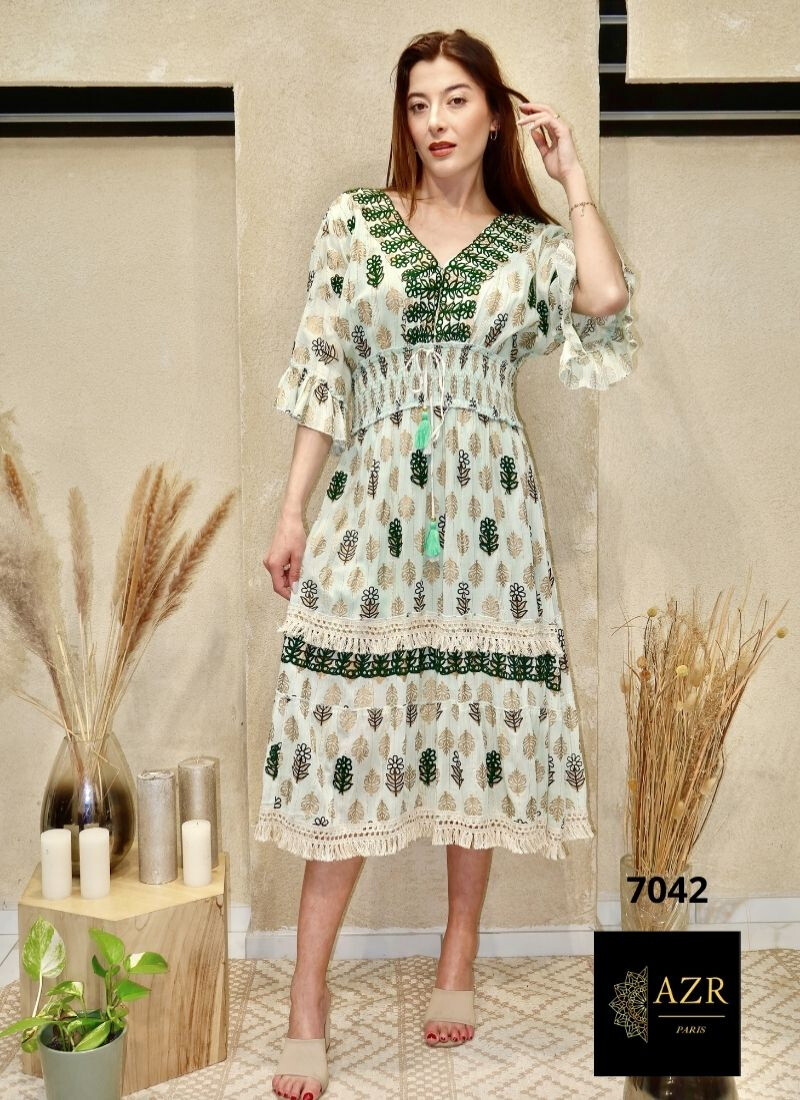 Wholesaler AZR PARIS - Short Bohemian Dress 'Peaceful'