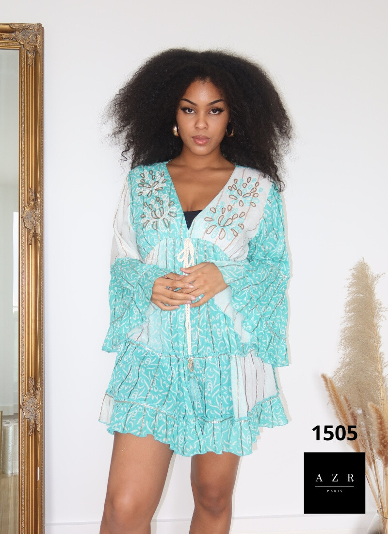 Wholesaler AZR PARIS - Short Bohemian Dress 'Drop of Style'