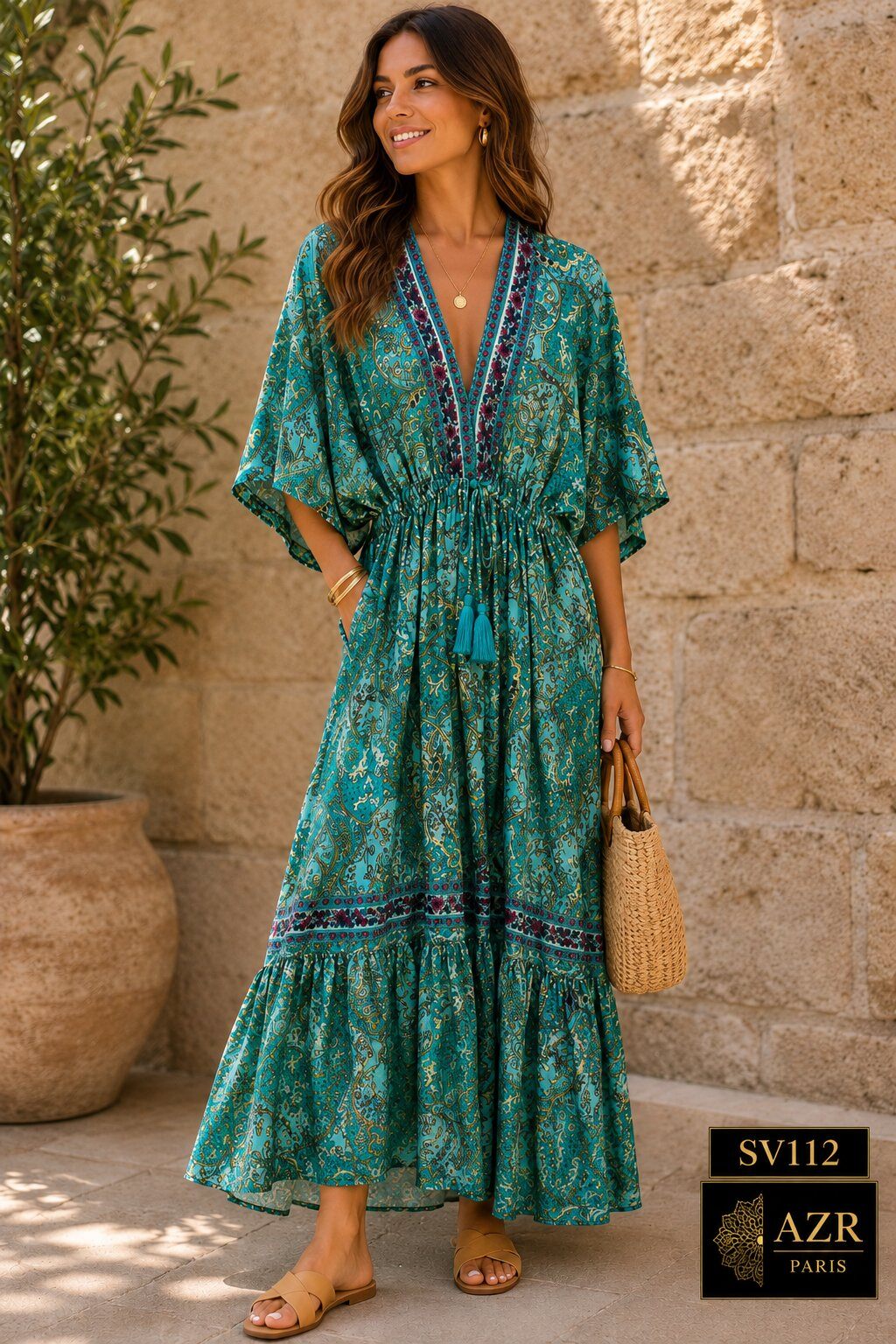 Grossiste AZR PARIS - Robe Soie ‘Sablé’