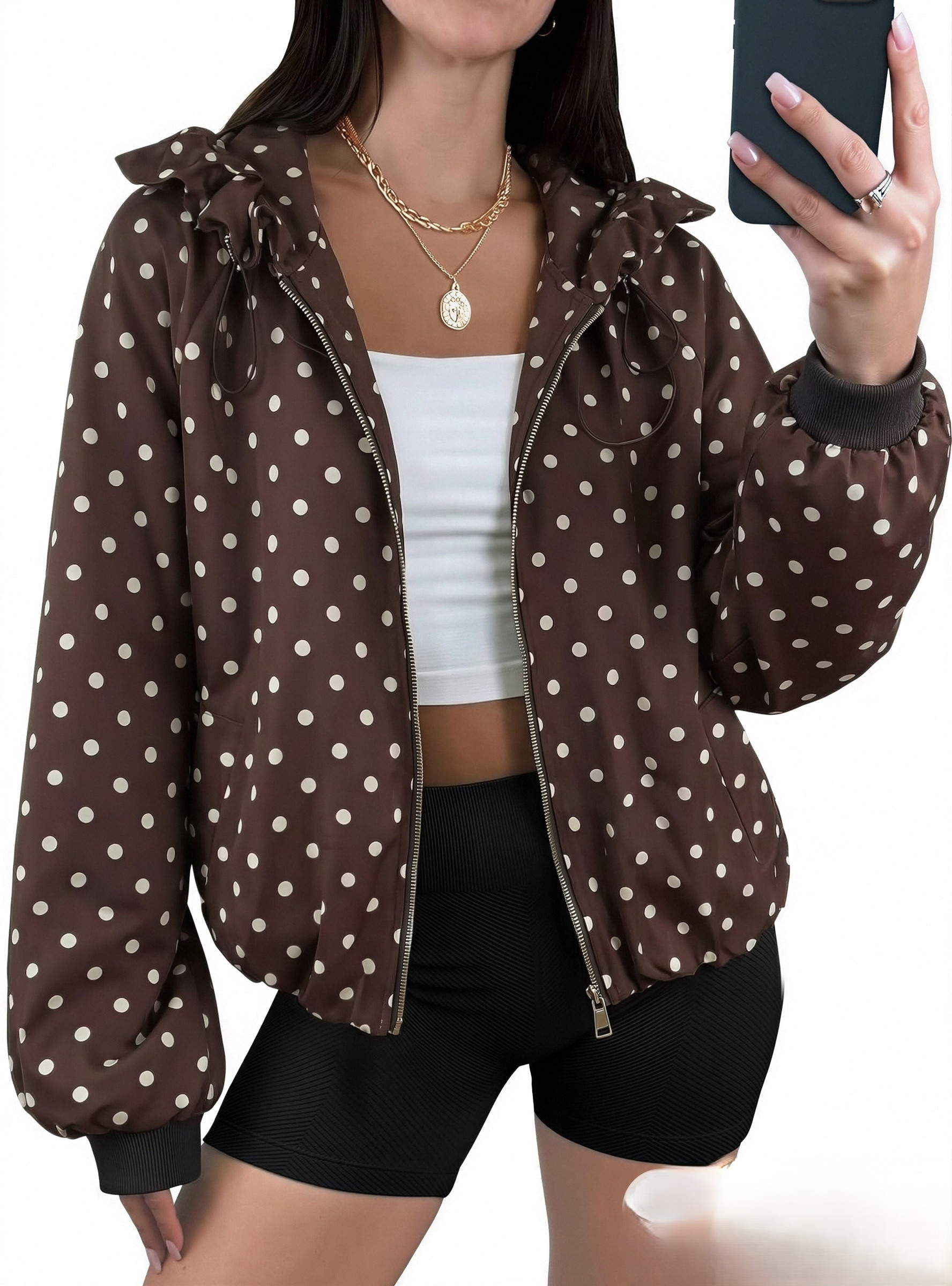Grossiste B-CHIC - TRENCH-COAT À POIS AVEC DÉTAIL COL