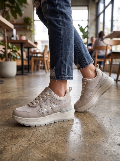 Großhändler BEAVITA SHOES - Damen-Sneaker mit Plateausohle. Großhändler BEAVITA SHOES - Damen-Sneaker mit Plateausohle.