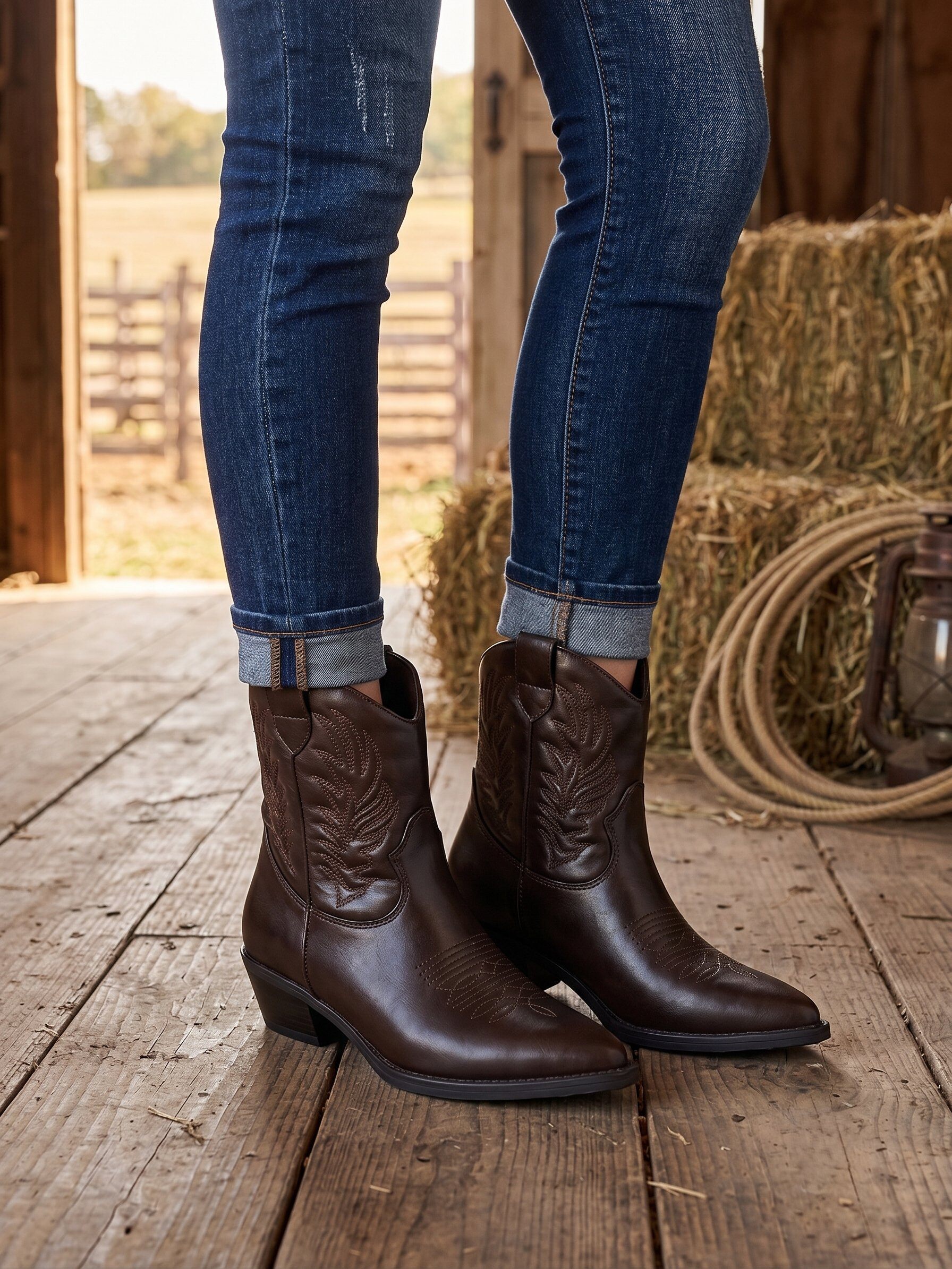 Wholesaler BEAVITA SHOES - Texan ankle boots with traditional embroidery, tapered toe, and comfortable western heel.