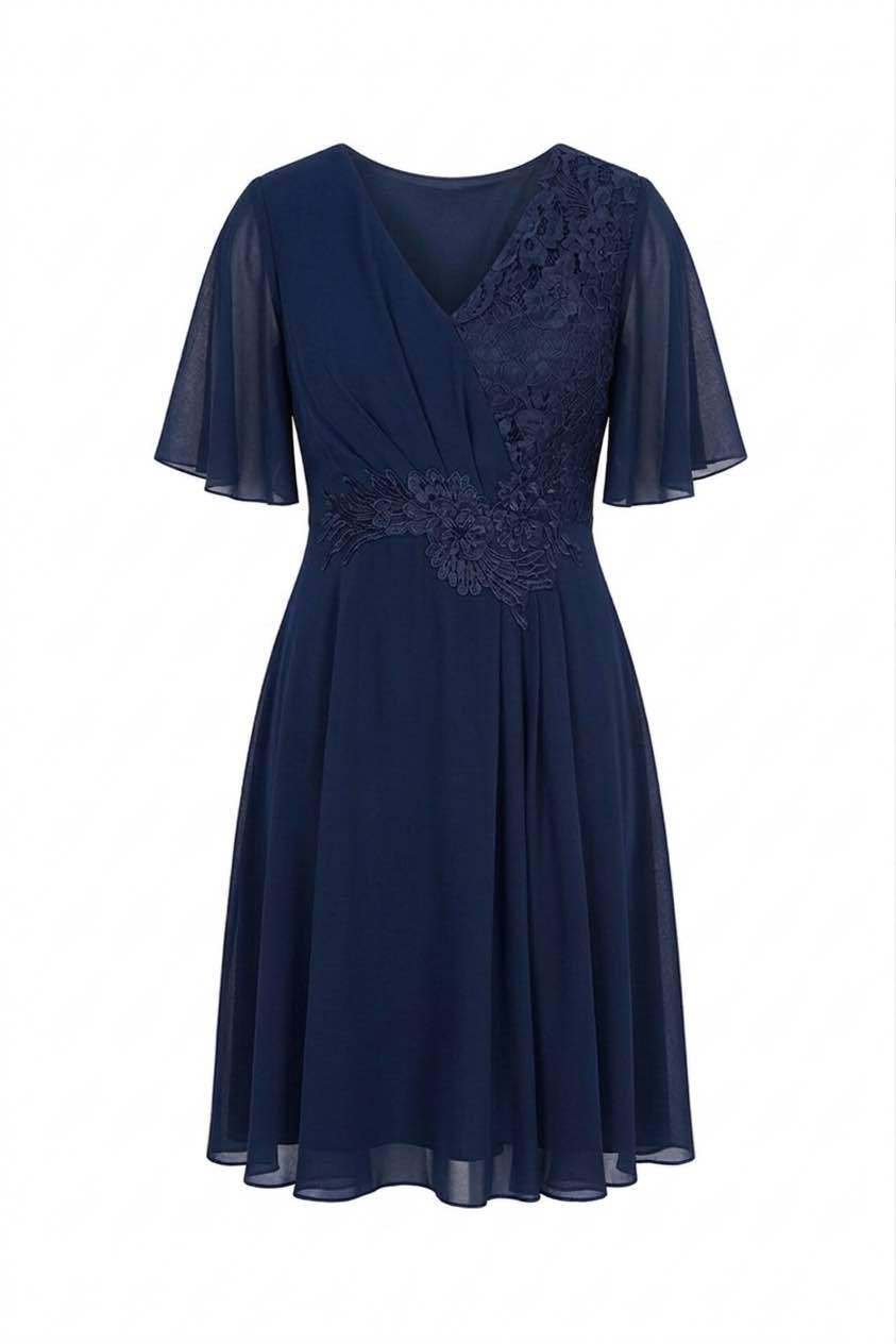 Mayorista BEHOO - Vestido de Ceremonia para Mujer de Chifón con Encaje y Mangas de Mariposa