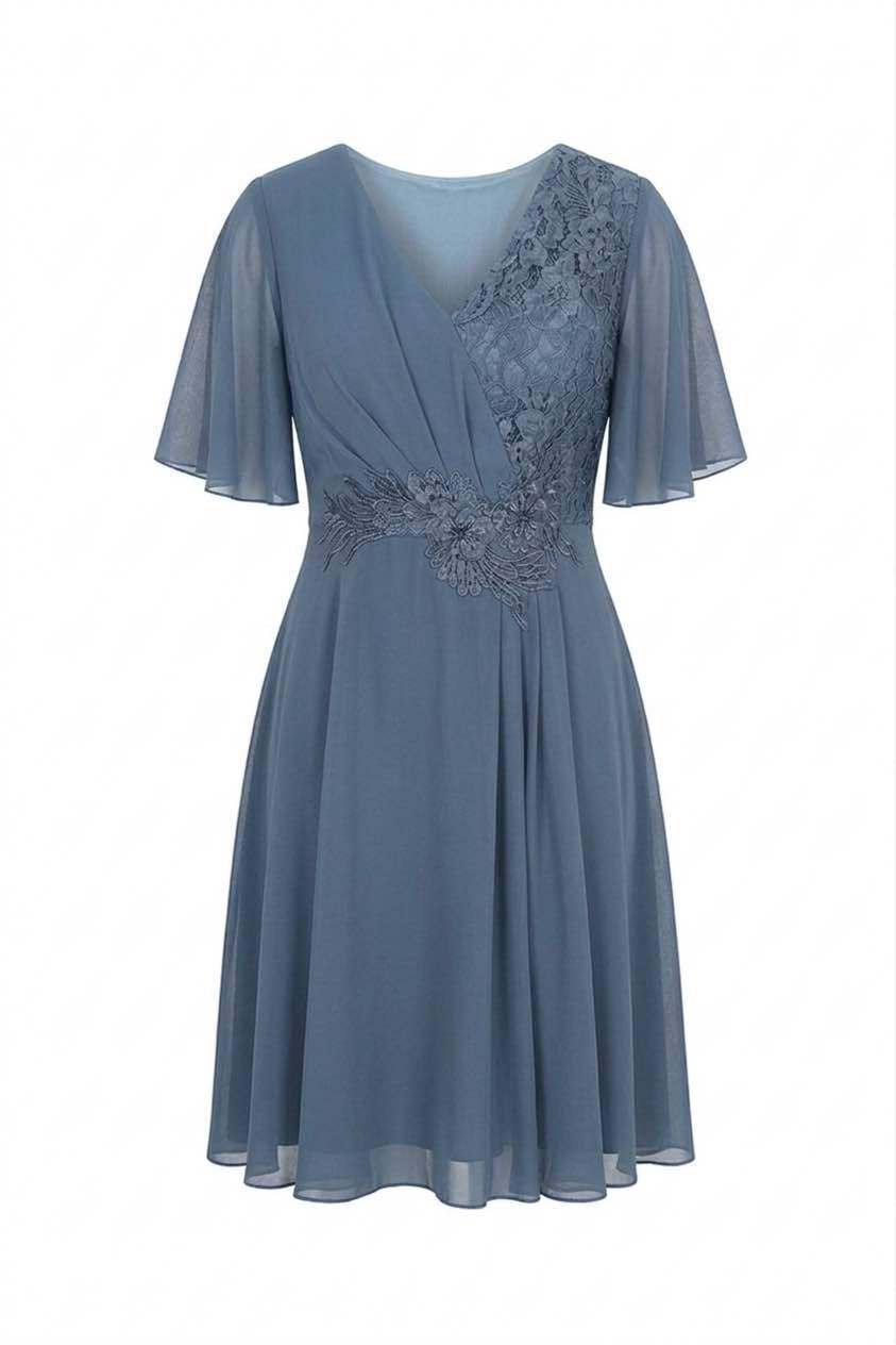 Mayorista BEHOO - Vestido de Fiesta para Mujer de Chifón con Encaje y Mangas de Mariposa