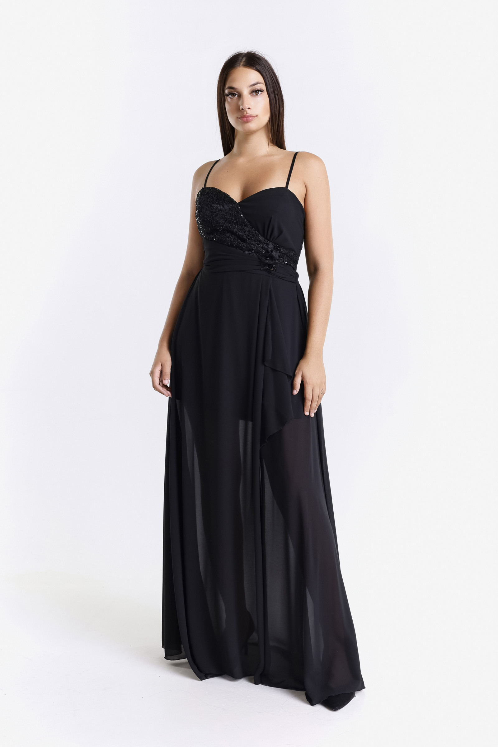 Wholesaler BEHOO - Elegant evening gown with sequin detail