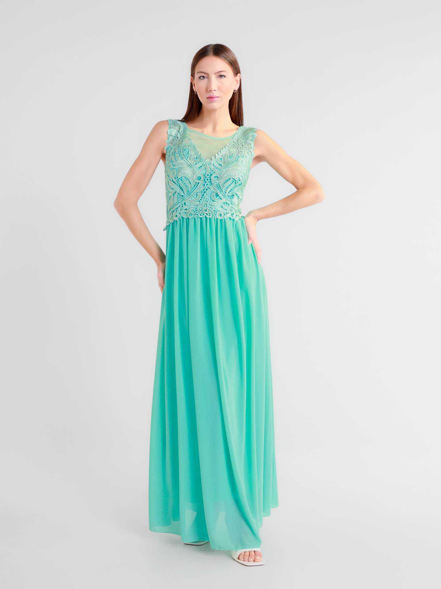 Mayorista BEHOO - Vestido Largo de Ceremonia para Mujer con Corpiño de Encaje Bordado