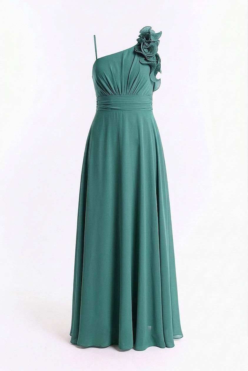 Grossiste BEHOO - Robe longue femme asymétrique avec fleurs 3D et nœud