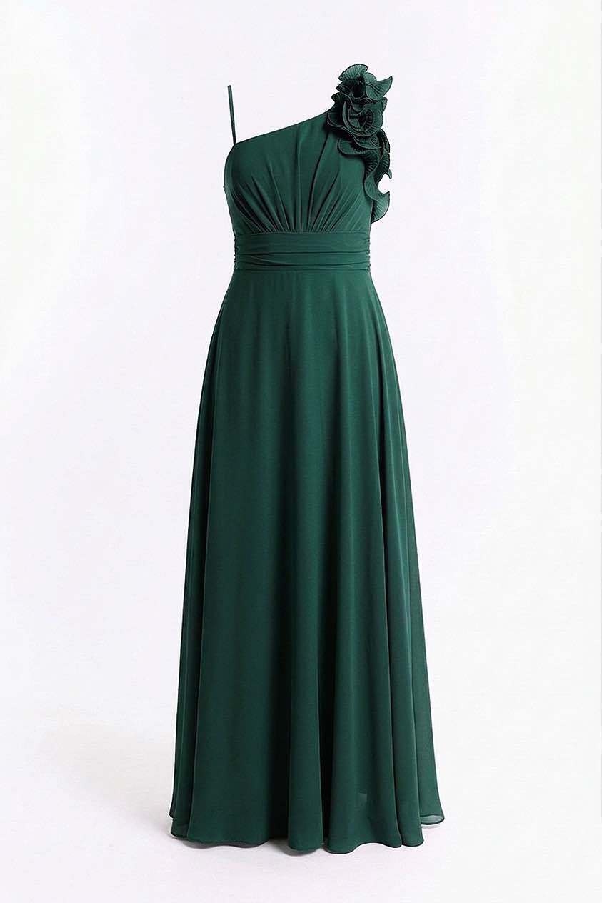 Grossiste BEHOO - Robe longue femme asymétrique avec fleurs 3D et nœud