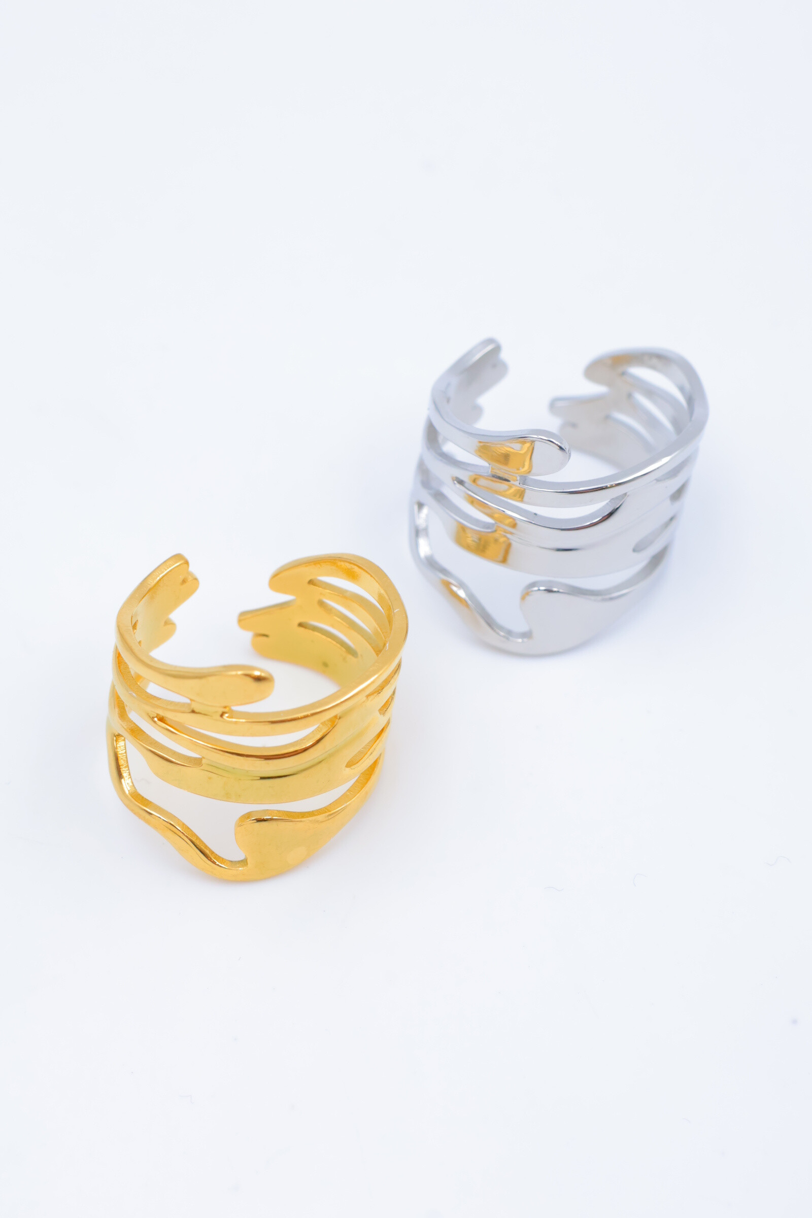 Mayorista Beli & Jolie - Anillo de acero inoxidable ajustable