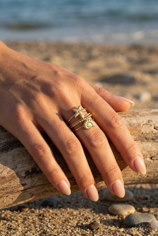Mayorista Beli & Jolie - Anillo de acero inoxidable ajustable