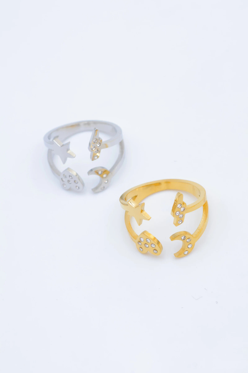 Mayorista Beli & Jolie - Anillo ajustable de acero inoxidable