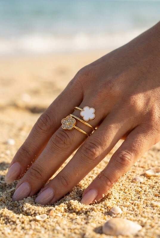 Mayorista Beli & Jolie - Anillo de acero inoxidable ajustable