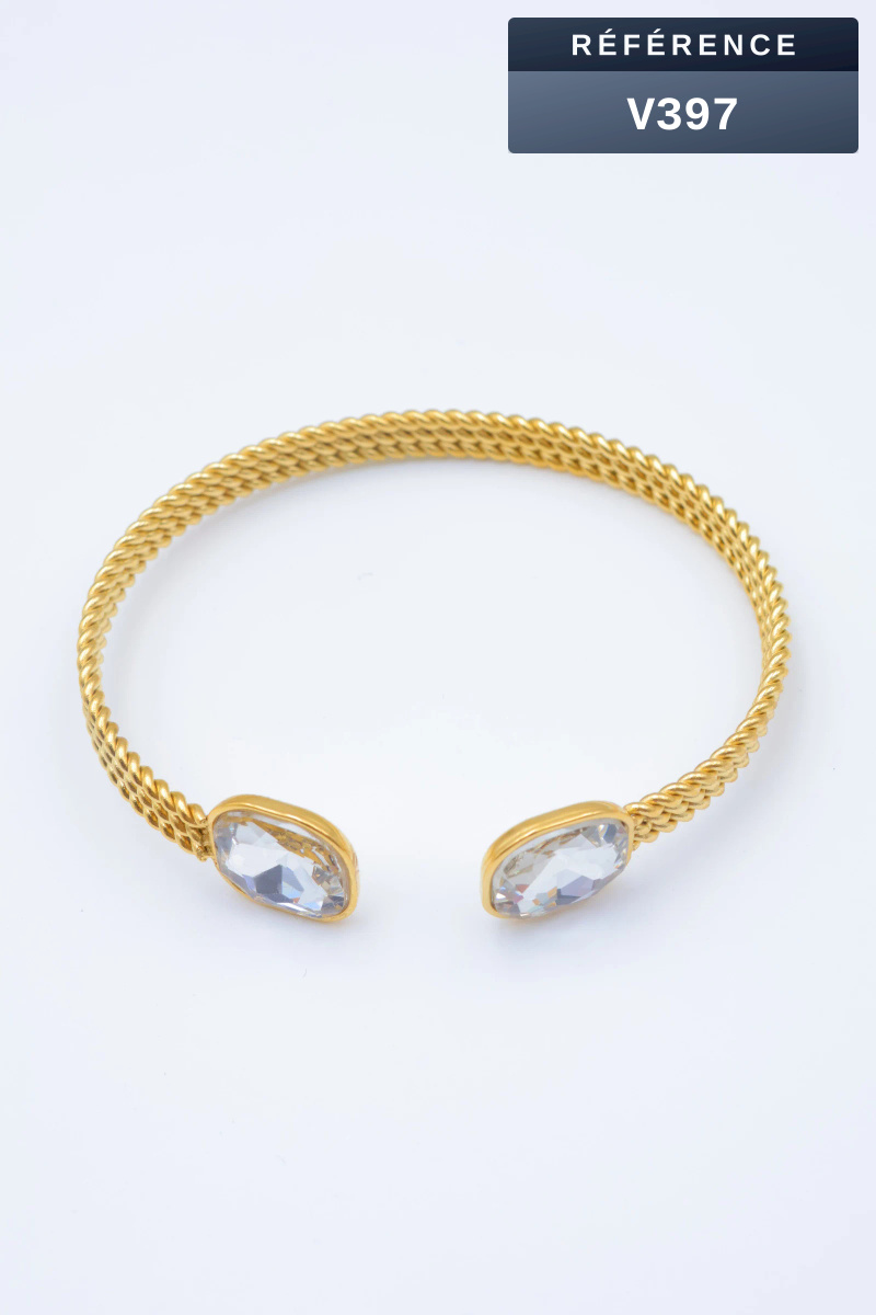 Grossiste Beli & Jolie - Bracelet jonc en acier inoxydable
