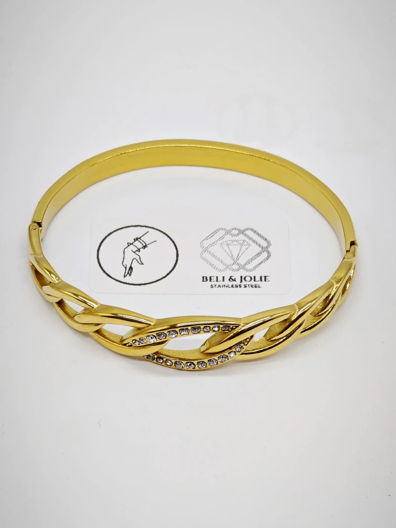 Grossiste Beli & Jolie - Bracelet jonc en acier inoxydable