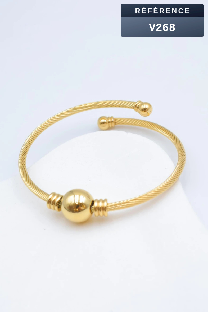 Grossiste Beli & Jolie - Bracelet jonc en acier inoxydable