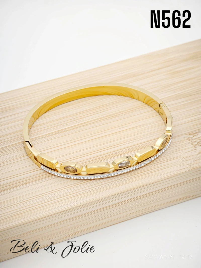 Mayorista Beli & Jolie - Brazalete rígido de acero inoxidable