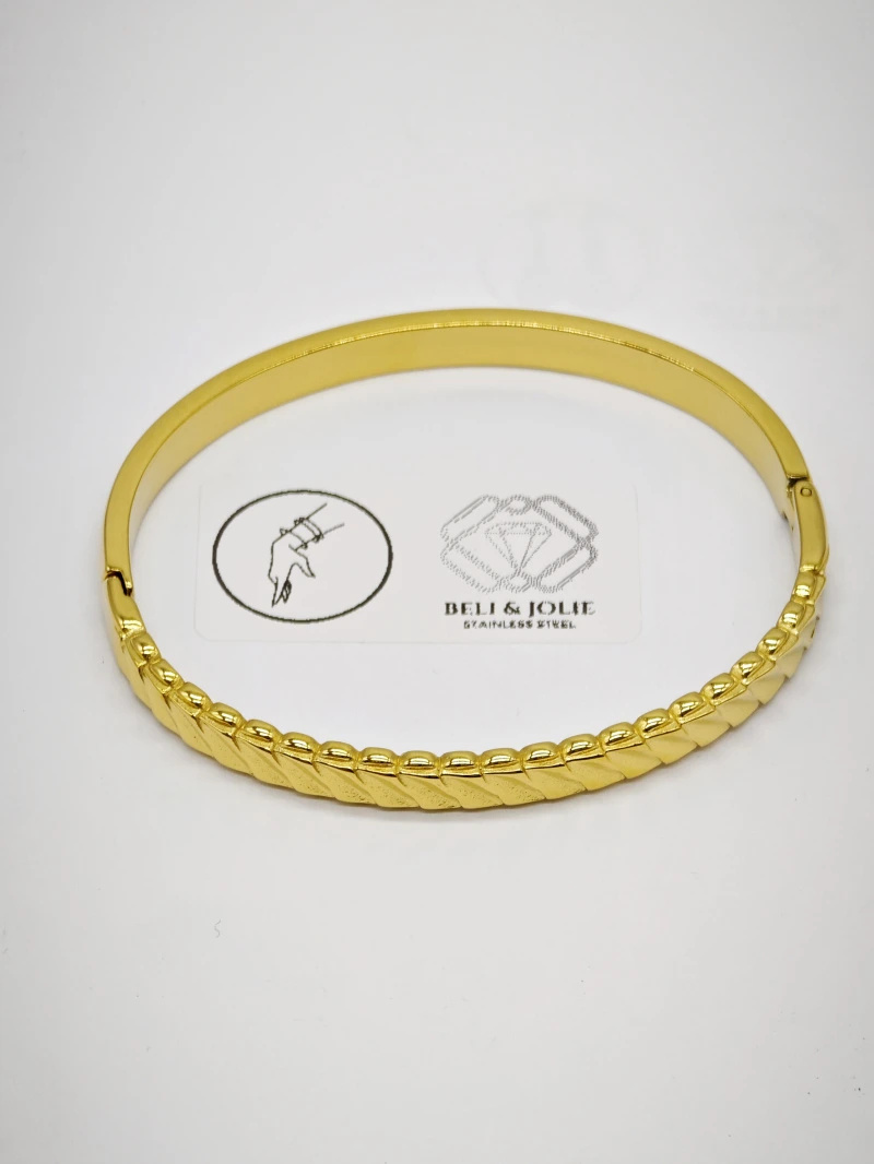 Grossiste Beli & Jolie - Bracelet jonc en acier inoxydable