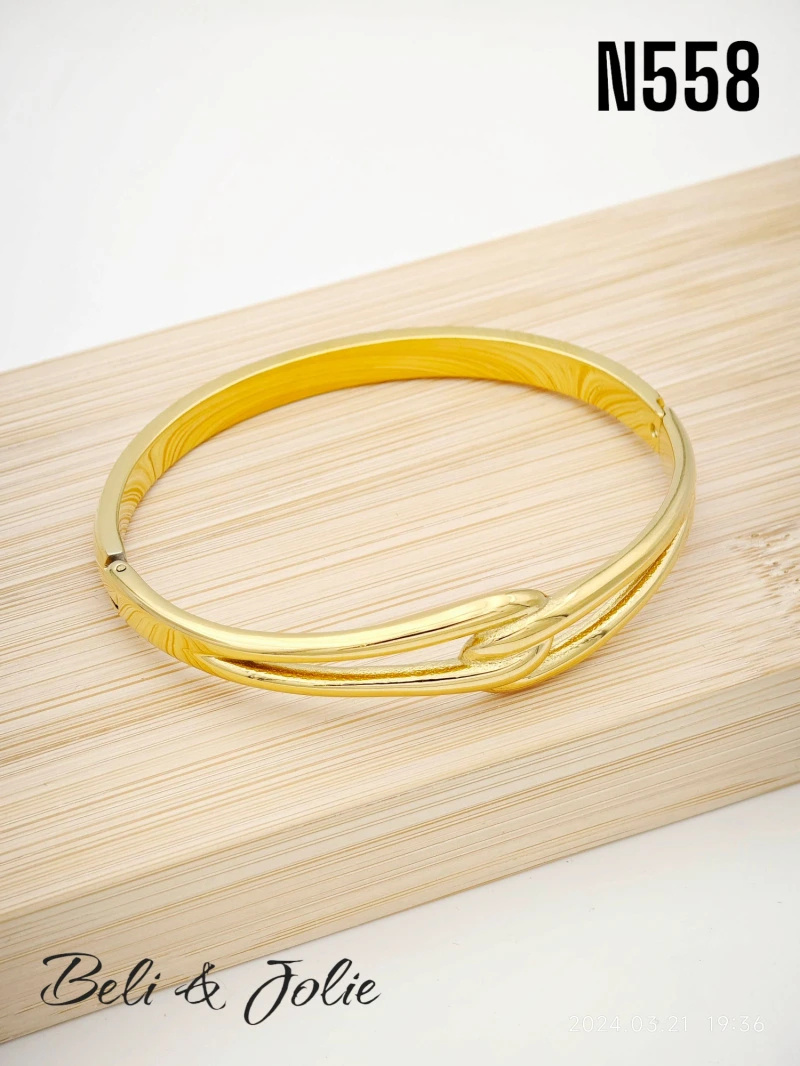 Mayorista Beli & Jolie - Brazalete rígido de acero inoxidable