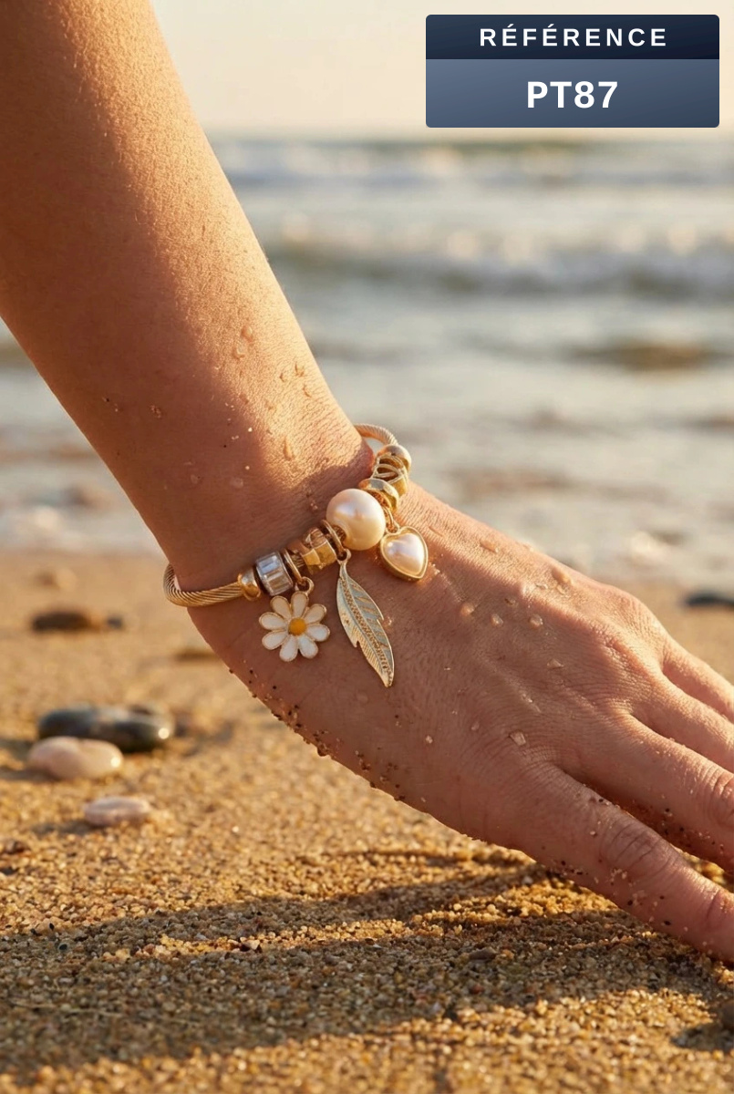 Grossista Beli & Jolie - Bracciale rigido con charm in metallo