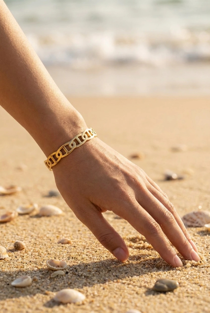 Mayorista Beli & Jolie - Brazalete rígido de acero inoxidable