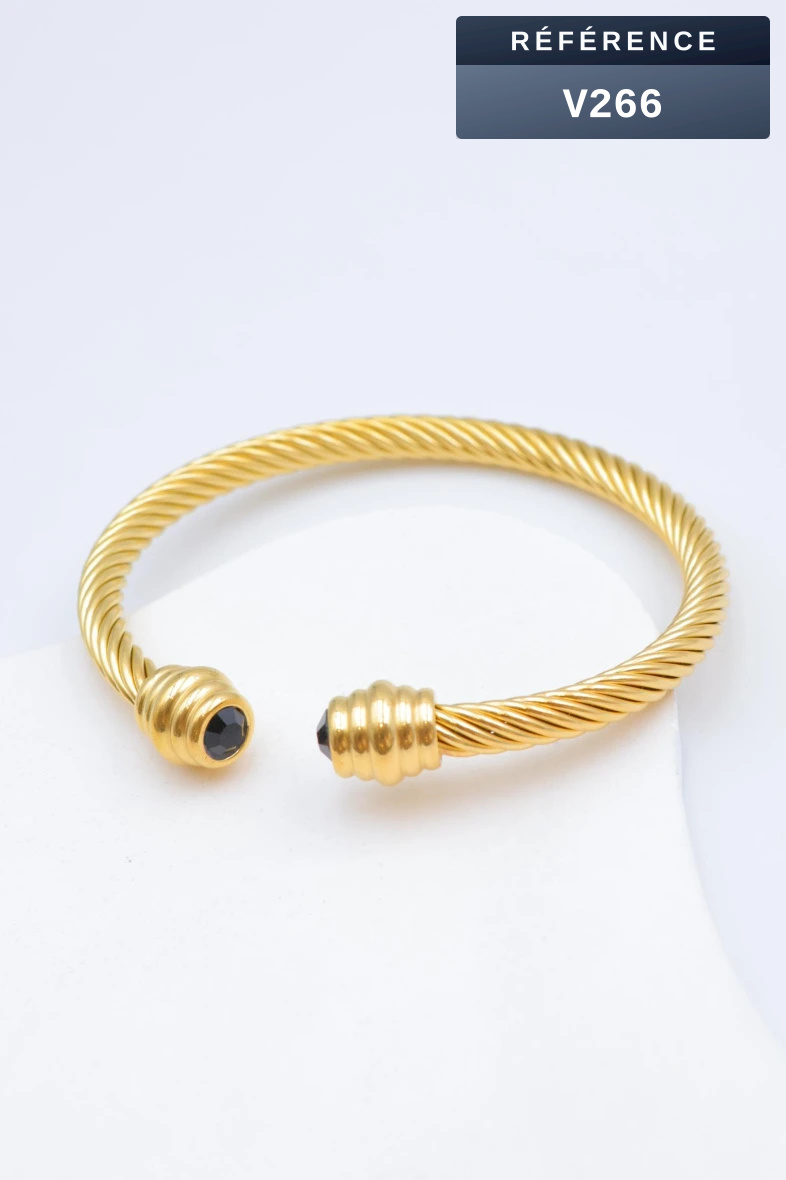 Grossiste Beli & Jolie - Bracelet jonc en acier inoxydable