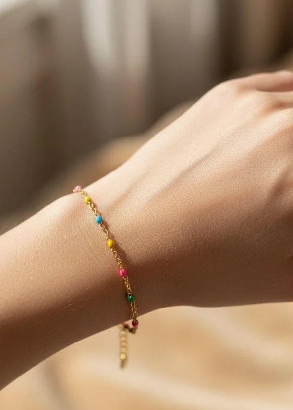 Mayorista Beli & Jolie - Pulsera con eslabones y piedras esmaltadas
