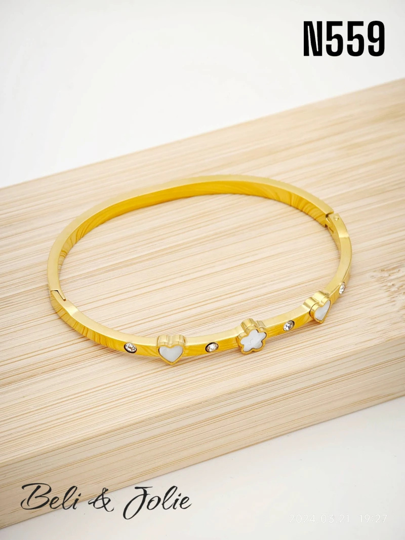 Grossiste Beli & Jolie - Bracelet jonc en acier inoxydable
