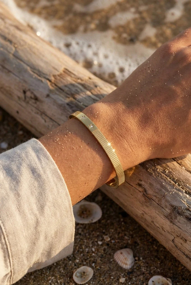 Mayorista Beli & Jolie - Brazalete rígido de acero inoxidable